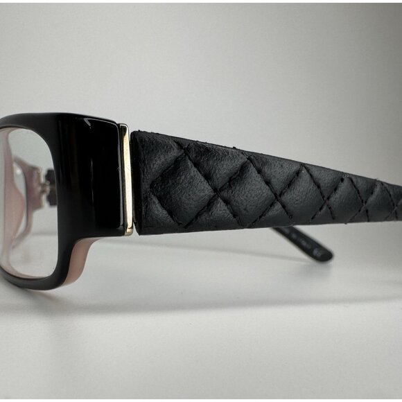 Chanel Reading Glasses Quilted Black Leather Frames Stitched W Case - Picture 9 of 12